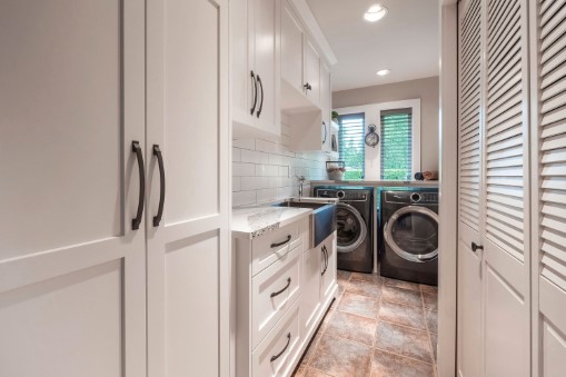 Laundry room in a tight space. Perfect for homes with limited space.