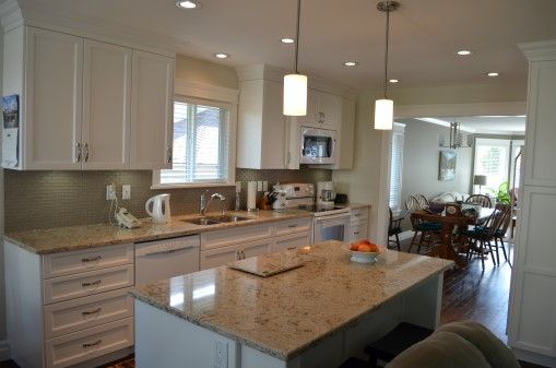 White kitchen with an open layout.